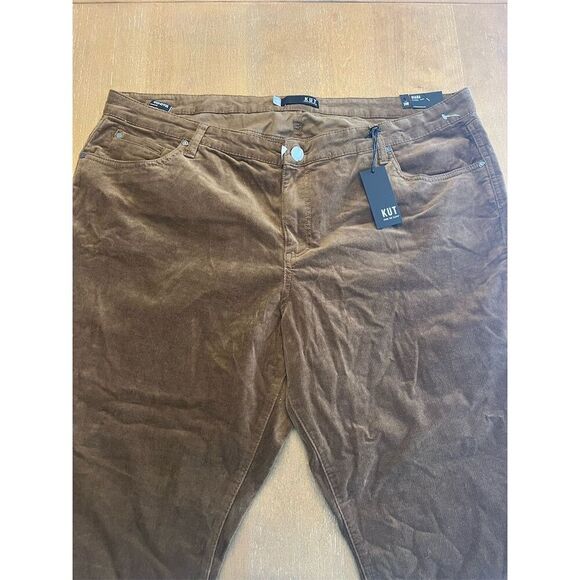 NWT Kut From The Kloth Diana Plus Corduroy Skinny Pants Size 24W Brown - Picture 2 of 12